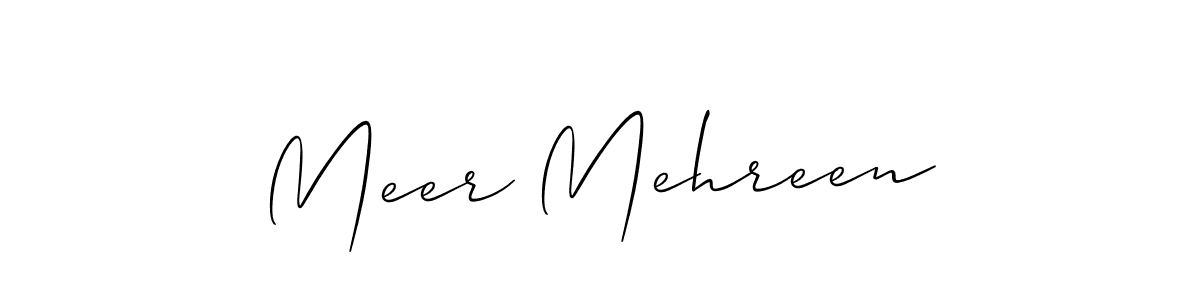 The best way (Allison_Script) to make a short signature is to pick only two or three words in your name. The name Meer Mehreen include a total of six letters. For converting this name. Meer Mehreen signature style 2 images and pictures png