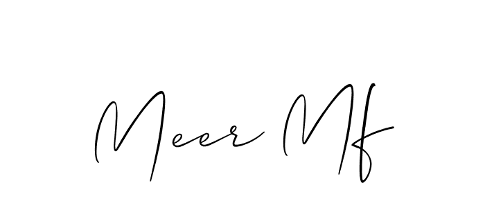 Make a beautiful signature design for name Meer Mf. With this signature (Allison_Script) style, you can create a handwritten signature for free. Meer Mf signature style 2 images and pictures png