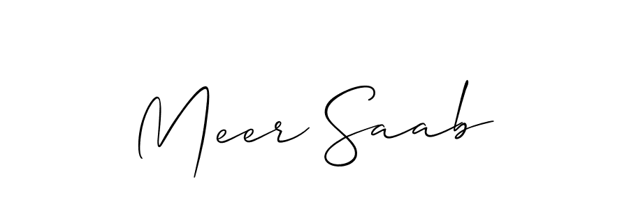 It looks lik you need a new signature style for name Meer Saab. Design unique handwritten (Allison_Script) signature with our free signature maker in just a few clicks. Meer Saab signature style 2 images and pictures png