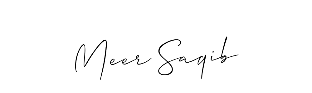 Create a beautiful signature design for name Meer Saqib. With this signature (Allison_Script) fonts, you can make a handwritten signature for free. Meer Saqib signature style 2 images and pictures png