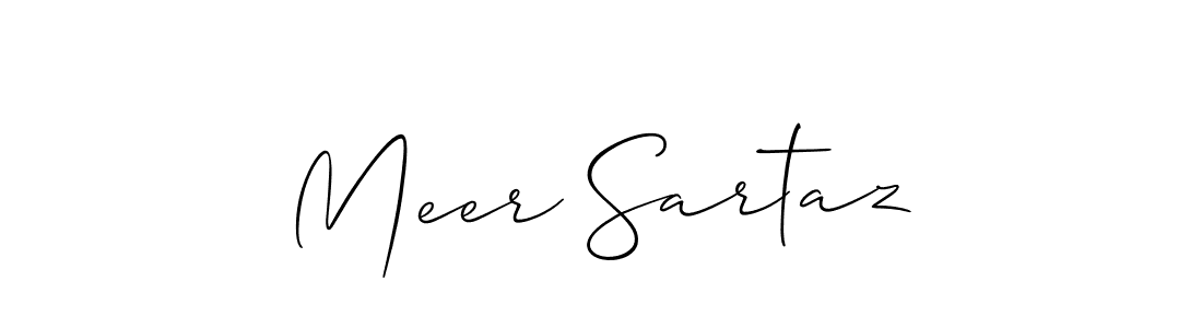 Make a beautiful signature design for name Meer Sartaz. With this signature (Allison_Script) style, you can create a handwritten signature for free. Meer Sartaz signature style 2 images and pictures png