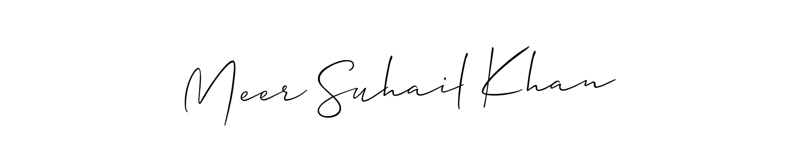 Design your own signature with our free online signature maker. With this signature software, you can create a handwritten (Allison_Script) signature for name Meer Suhail Khan. Meer Suhail Khan signature style 2 images and pictures png