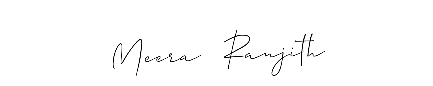 It looks lik you need a new signature style for name Meera   Ranjith. Design unique handwritten (Allison_Script) signature with our free signature maker in just a few clicks. Meera   Ranjith signature style 2 images and pictures png