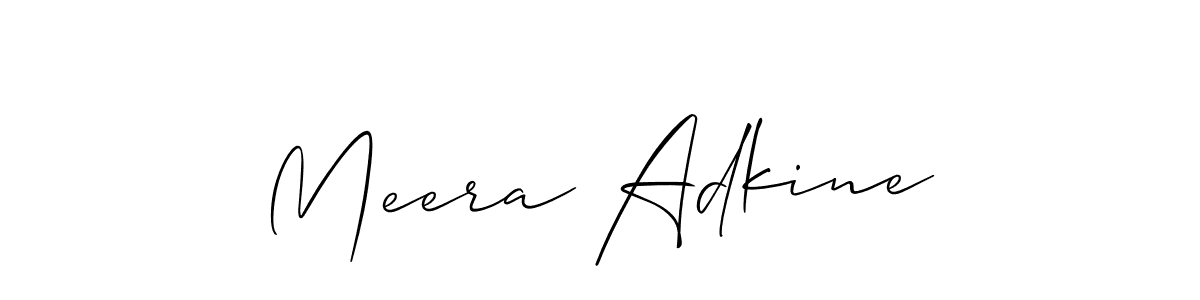 Make a beautiful signature design for name Meera Adkine. With this signature (Allison_Script) style, you can create a handwritten signature for free. Meera Adkine signature style 2 images and pictures png