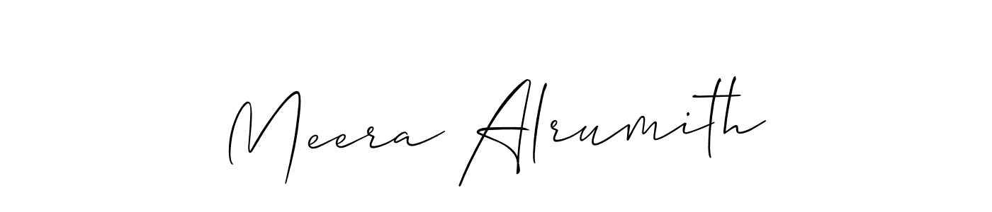 How to make Meera Alrumith name signature. Use Allison_Script style for creating short signs online. This is the latest handwritten sign. Meera Alrumith signature style 2 images and pictures png