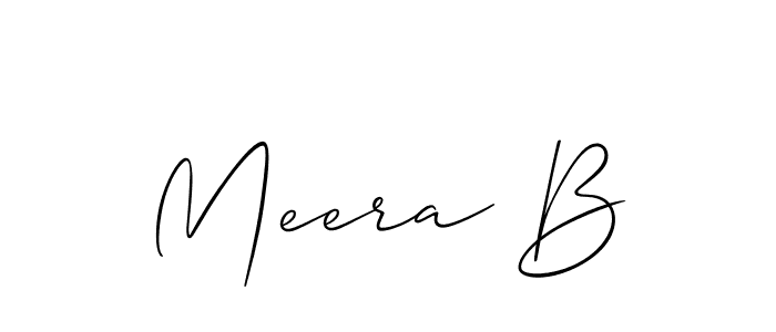 How to make Meera B name signature. Use Allison_Script style for creating short signs online. This is the latest handwritten sign. Meera B signature style 2 images and pictures png