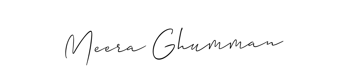 if you are searching for the best signature style for your name Meera Ghumman. so please give up your signature search. here we have designed multiple signature styles  using Allison_Script. Meera Ghumman signature style 2 images and pictures png