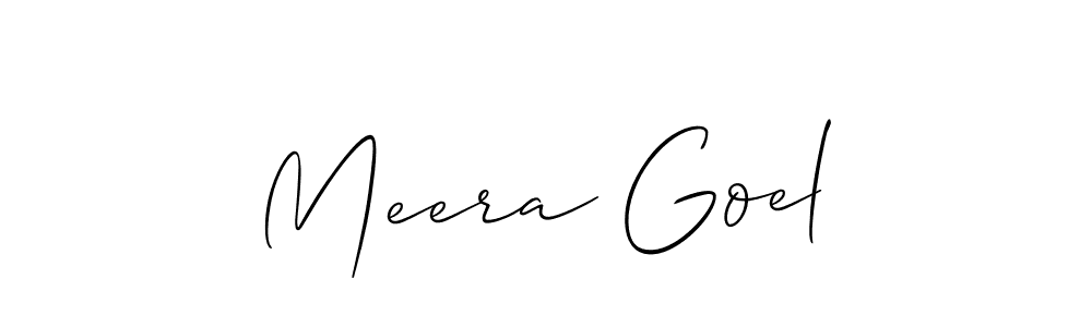 How to make Meera Goel name signature. Use Allison_Script style for creating short signs online. This is the latest handwritten sign. Meera Goel signature style 2 images and pictures png