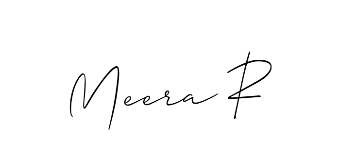 Also we have Meera R name is the best signature style. Create professional handwritten signature collection using Allison_Script autograph style. Meera R signature style 2 images and pictures png