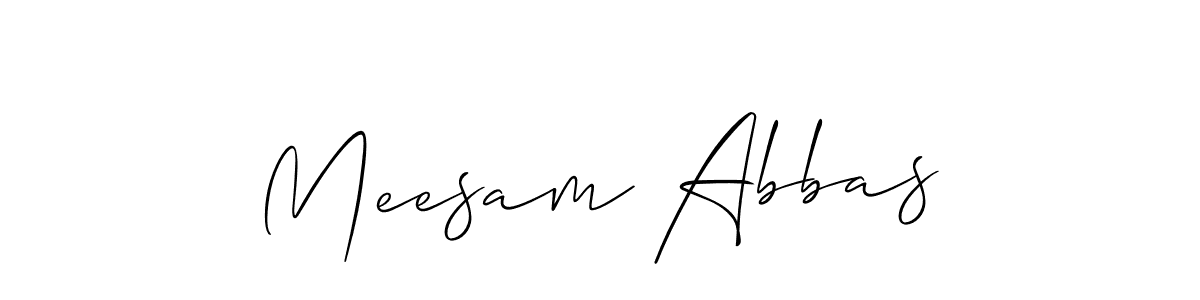 It looks lik you need a new signature style for name Meesam Abbas. Design unique handwritten (Allison_Script) signature with our free signature maker in just a few clicks. Meesam Abbas signature style 2 images and pictures png