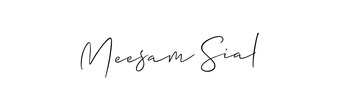 Create a beautiful signature design for name Meesam Sial. With this signature (Allison_Script) fonts, you can make a handwritten signature for free. Meesam Sial signature style 2 images and pictures png