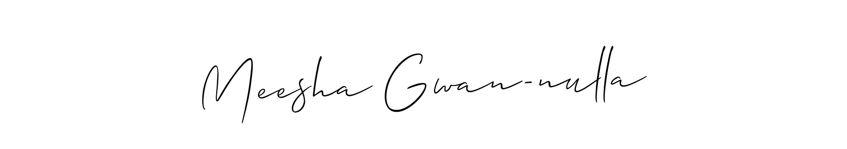 Design your own signature with our free online signature maker. With this signature software, you can create a handwritten (Allison_Script) signature for name Meesha Gwan-nulla. Meesha Gwan-nulla signature style 2 images and pictures png