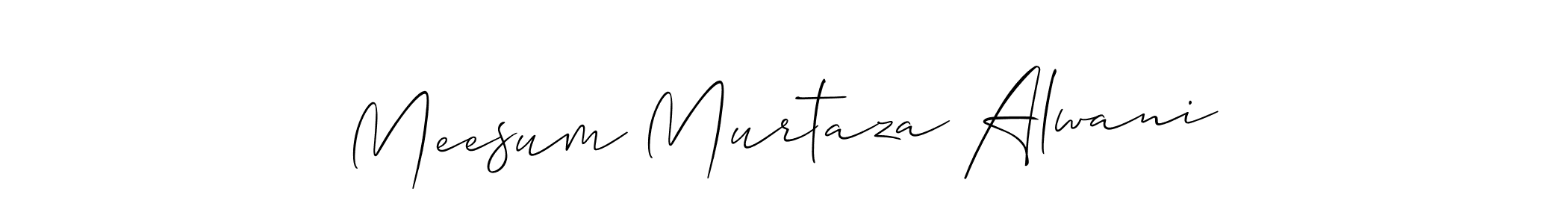 Create a beautiful signature design for name Meesum Murtaza Alwani. With this signature (Allison_Script) fonts, you can make a handwritten signature for free. Meesum Murtaza Alwani signature style 2 images and pictures png