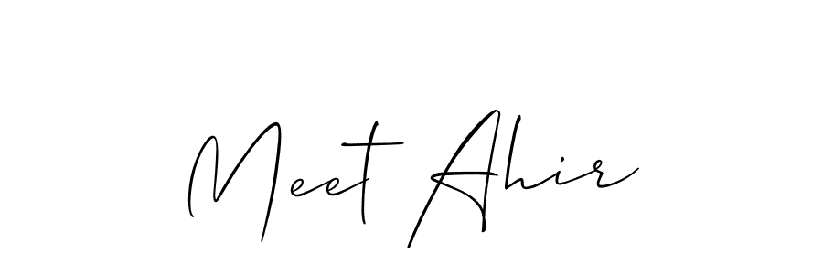 Create a beautiful signature design for name Meet Ahir. With this signature (Allison_Script) fonts, you can make a handwritten signature for free. Meet Ahir signature style 2 images and pictures png
