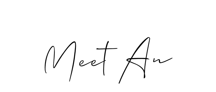 Make a beautiful signature design for name Meet An. With this signature (Allison_Script) style, you can create a handwritten signature for free. Meet An signature style 2 images and pictures png