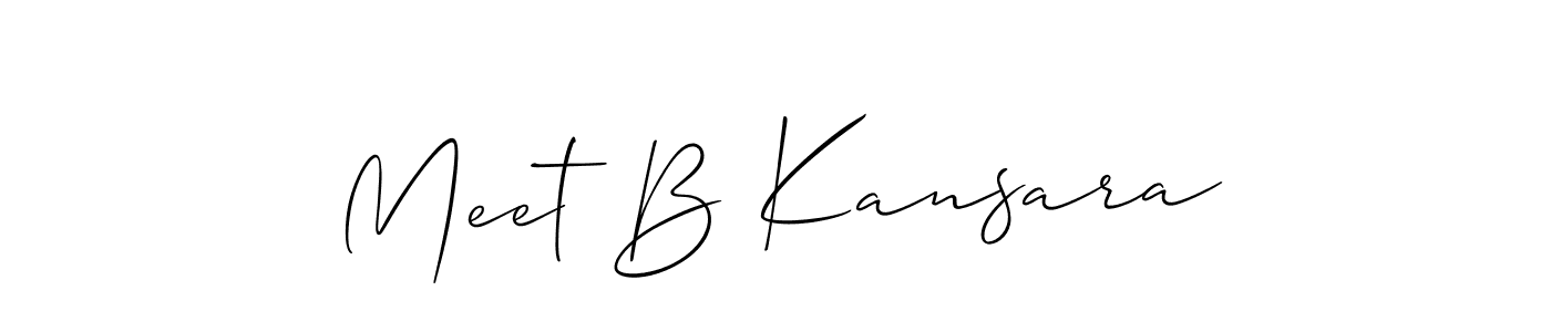 You should practise on your own different ways (Allison_Script) to write your name (Meet B Kansara) in signature. don't let someone else do it for you. Meet B Kansara signature style 2 images and pictures png