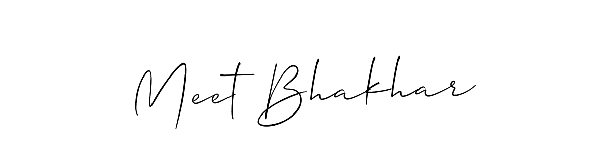 Similarly Allison_Script is the best handwritten signature design. Signature creator online .You can use it as an online autograph creator for name Meet Bhakhar. Meet Bhakhar signature style 2 images and pictures png