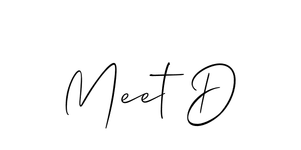 How to make Meet D signature? Allison_Script is a professional autograph style. Create handwritten signature for Meet D name. Meet D signature style 2 images and pictures png