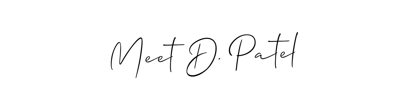 How to make Meet D. Patel signature? Allison_Script is a professional autograph style. Create handwritten signature for Meet D. Patel name. Meet D. Patel signature style 2 images and pictures png
