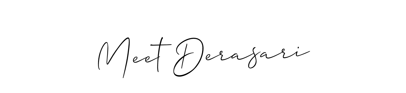 if you are searching for the best signature style for your name Meet Derasari. so please give up your signature search. here we have designed multiple signature styles  using Allison_Script. Meet Derasari signature style 2 images and pictures png