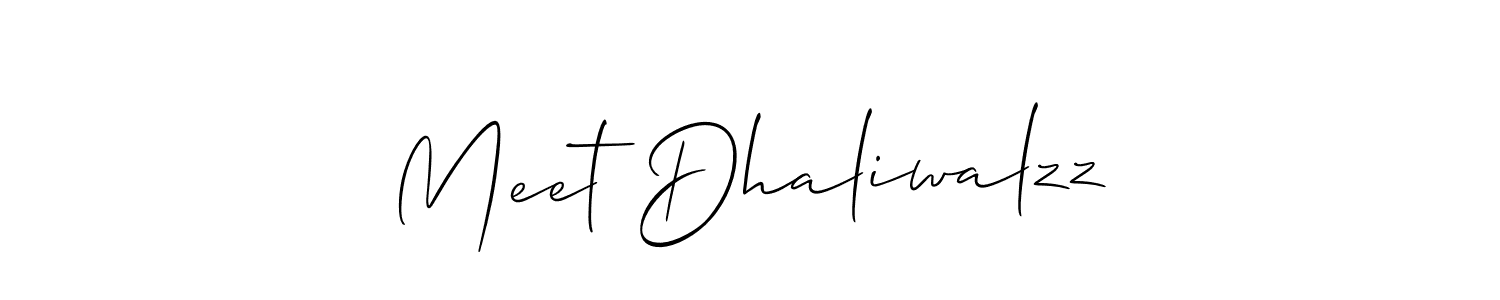 How to make Meet Dhaliwalzz name signature. Use Allison_Script style for creating short signs online. This is the latest handwritten sign. Meet Dhaliwalzz signature style 2 images and pictures png