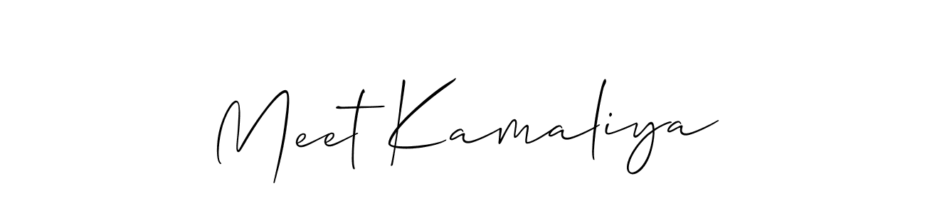 How to make Meet Kamaliya signature? Allison_Script is a professional autograph style. Create handwritten signature for Meet Kamaliya name. Meet Kamaliya signature style 2 images and pictures png