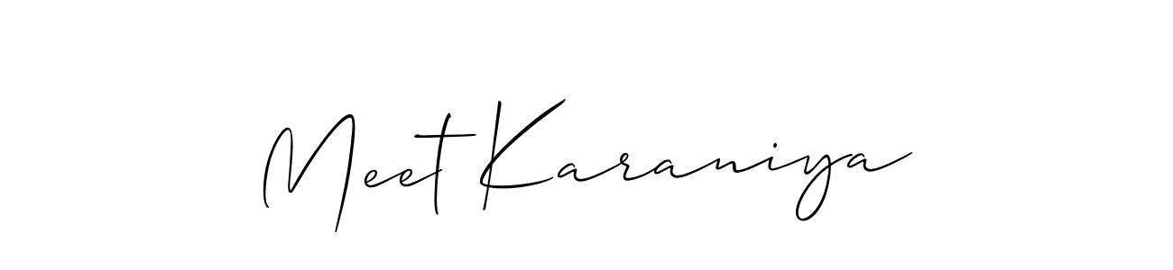 Once you've used our free online signature maker to create your best signature Allison_Script style, it's time to enjoy all of the benefits that Meet Karaniya name signing documents. Meet Karaniya signature style 2 images and pictures png