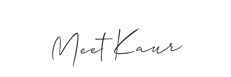 Make a beautiful signature design for name Meet Kaur. With this signature (Allison_Script) style, you can create a handwritten signature for free. Meet Kaur signature style 2 images and pictures png