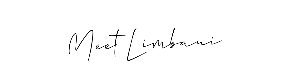 It looks lik you need a new signature style for name Meet Limbani. Design unique handwritten (Allison_Script) signature with our free signature maker in just a few clicks. Meet Limbani signature style 2 images and pictures png