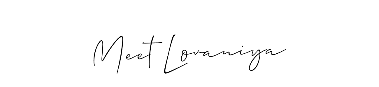 It looks lik you need a new signature style for name Meet Lovaniya. Design unique handwritten (Allison_Script) signature with our free signature maker in just a few clicks. Meet Lovaniya signature style 2 images and pictures png