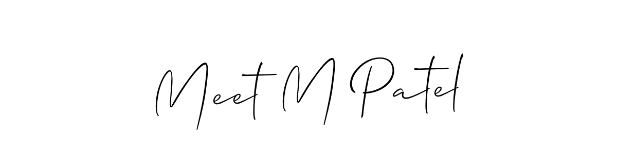 It looks lik you need a new signature style for name Meet M Patel. Design unique handwritten (Allison_Script) signature with our free signature maker in just a few clicks. Meet M Patel signature style 2 images and pictures png