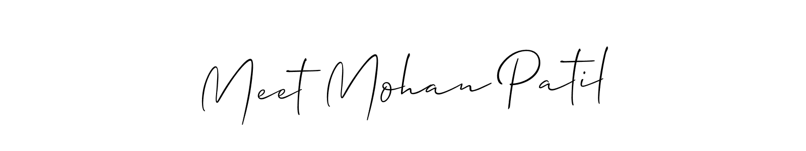 Use a signature maker to create a handwritten signature online. With this signature software, you can design (Allison_Script) your own signature for name Meet Mohan Patil. Meet Mohan Patil signature style 2 images and pictures png