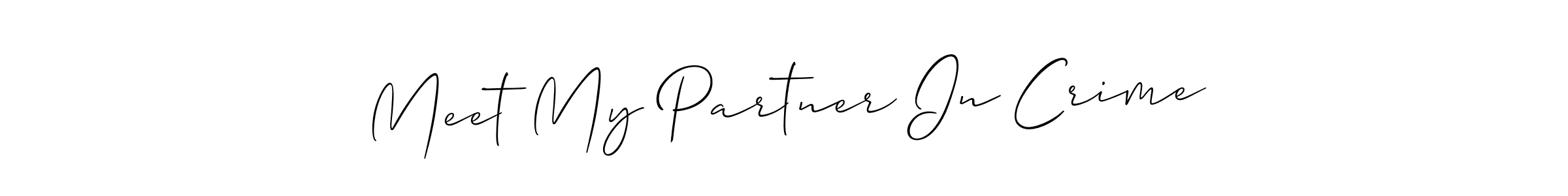 How to Draw Meet My Partner In Crime signature style? Allison_Script is a latest design signature styles for name Meet My Partner In Crime. Meet My Partner In Crime signature style 2 images and pictures png