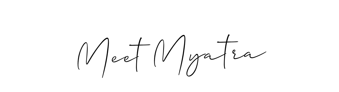 Make a beautiful signature design for name Meet Myatra. With this signature (Allison_Script) style, you can create a handwritten signature for free. Meet Myatra signature style 2 images and pictures png