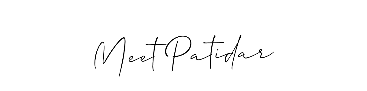 Make a short Meet Patidar signature style. Manage your documents anywhere anytime using Allison_Script. Create and add eSignatures, submit forms, share and send files easily. Meet Patidar signature style 2 images and pictures png