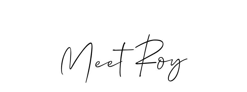 How to make Meet Roy name signature. Use Allison_Script style for creating short signs online. This is the latest handwritten sign. Meet Roy signature style 2 images and pictures png