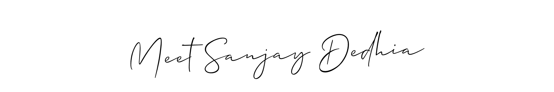 Use a signature maker to create a handwritten signature online. With this signature software, you can design (Allison_Script) your own signature for name Meet Sanjay Dedhia. Meet Sanjay Dedhia signature style 2 images and pictures png