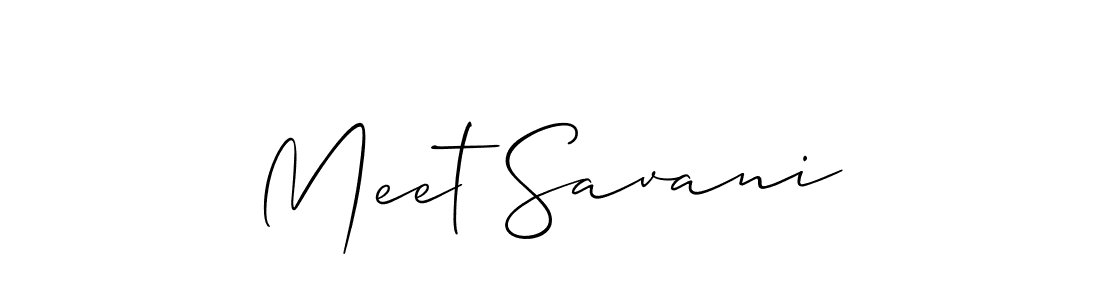 Meet Savani stylish signature style. Best Handwritten Sign (Allison_Script) for my name. Handwritten Signature Collection Ideas for my name Meet Savani. Meet Savani signature style 2 images and pictures png