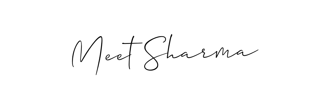 How to Draw Meet Sharma signature style? Allison_Script is a latest design signature styles for name Meet Sharma. Meet Sharma signature style 2 images and pictures png