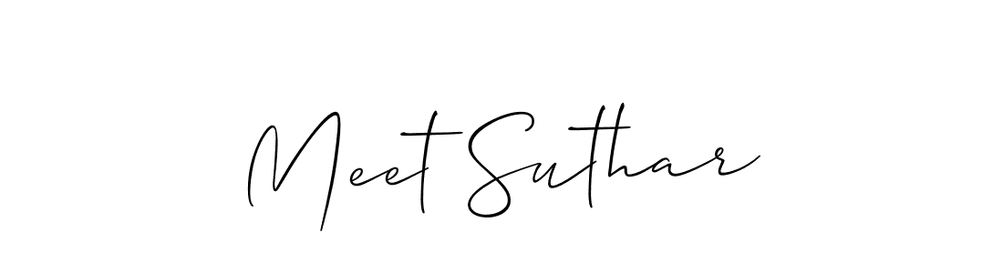 Use a signature maker to create a handwritten signature online. With this signature software, you can design (Allison_Script) your own signature for name Meet Suthar. Meet Suthar signature style 2 images and pictures png