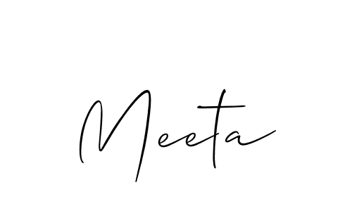 Meeta stylish signature style. Best Handwritten Sign (Allison_Script) for my name. Handwritten Signature Collection Ideas for my name Meeta. Meeta signature style 2 images and pictures png