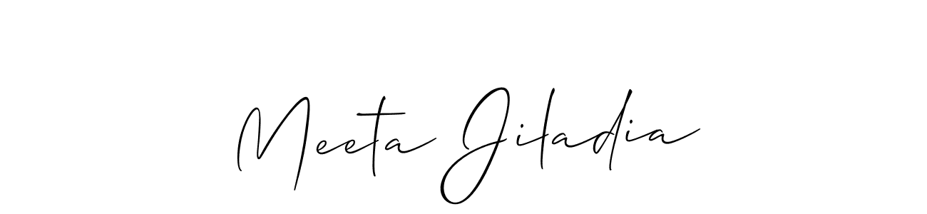 Design your own signature with our free online signature maker. With this signature software, you can create a handwritten (Allison_Script) signature for name Meeta Jiladia. Meeta Jiladia signature style 2 images and pictures png