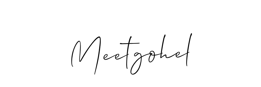 Make a beautiful signature design for name Meetgohel. With this signature (Allison_Script) style, you can create a handwritten signature for free. Meetgohel signature style 2 images and pictures png
