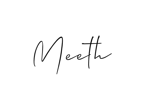 The best way (Allison_Script) to make a short signature is to pick only two or three words in your name. The name Meeth include a total of six letters. For converting this name. Meeth signature style 2 images and pictures png