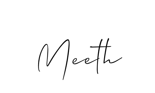 The best way (Allison_Script) to make a short signature is to pick only two or three words in your name. The name Meeth include a total of six letters. For converting this name. Meeth signature style 2 images and pictures png