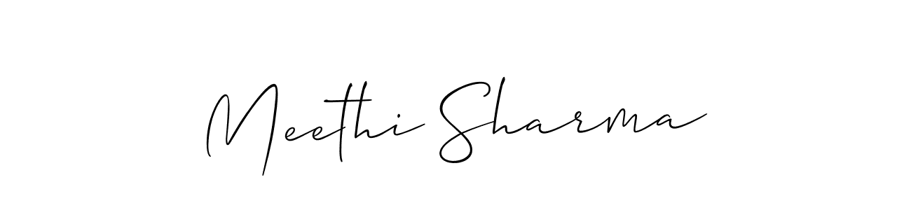 Also we have Meethi Sharma name is the best signature style. Create professional handwritten signature collection using Allison_Script autograph style. Meethi Sharma signature style 2 images and pictures png