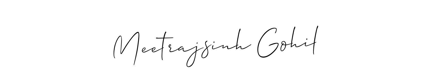 Make a beautiful signature design for name Meetrajsinh Gohil. With this signature (Allison_Script) style, you can create a handwritten signature for free. Meetrajsinh Gohil signature style 2 images and pictures png