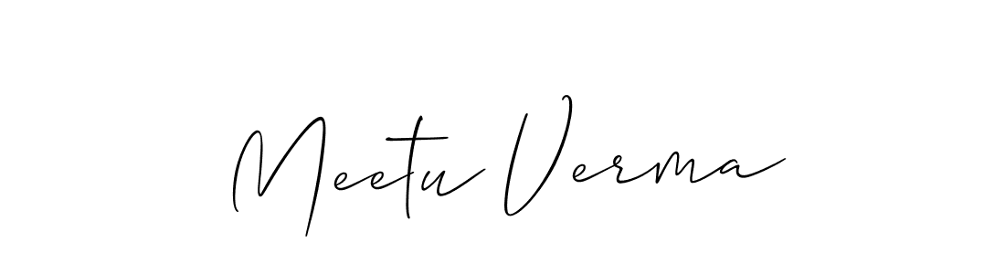 Also You can easily find your signature by using the search form. We will create Meetu Verma name handwritten signature images for you free of cost using Allison_Script sign style. Meetu Verma signature style 2 images and pictures png