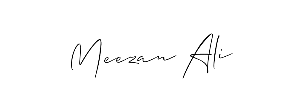 Make a beautiful signature design for name Meezan Ali. With this signature (Allison_Script) style, you can create a handwritten signature for free. Meezan Ali signature style 2 images and pictures png