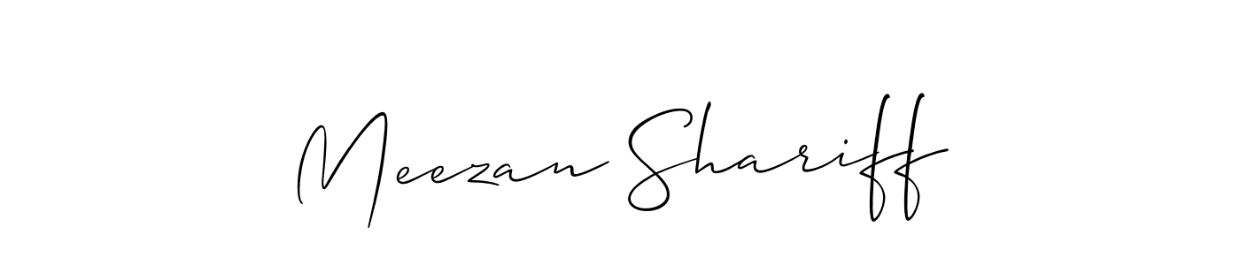 How to make Meezan Shariff name signature. Use Allison_Script style for creating short signs online. This is the latest handwritten sign. Meezan Shariff signature style 2 images and pictures png